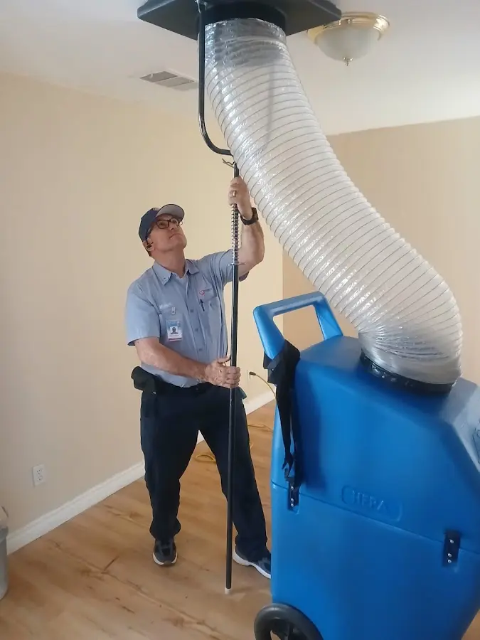 HVAC Installation technician using HEPA equipment in The Colony
